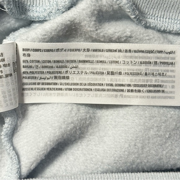 Hollister Easy Mini Half-Zip Sweatshirt Light Blue Cropped Long Sleeve Size Med - Picture 8 of 8